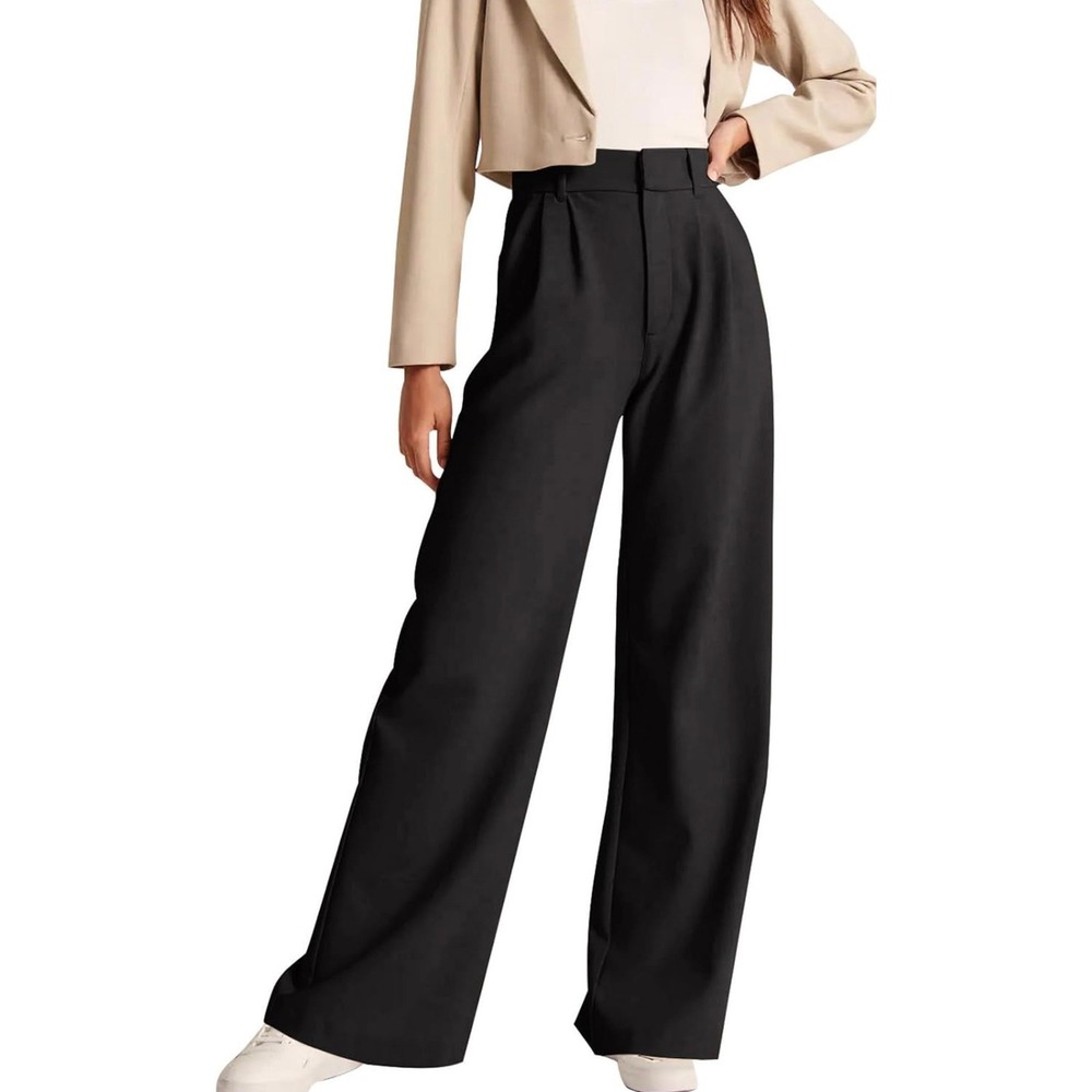 NiMin Wide Leg Trousers Women Medium Black